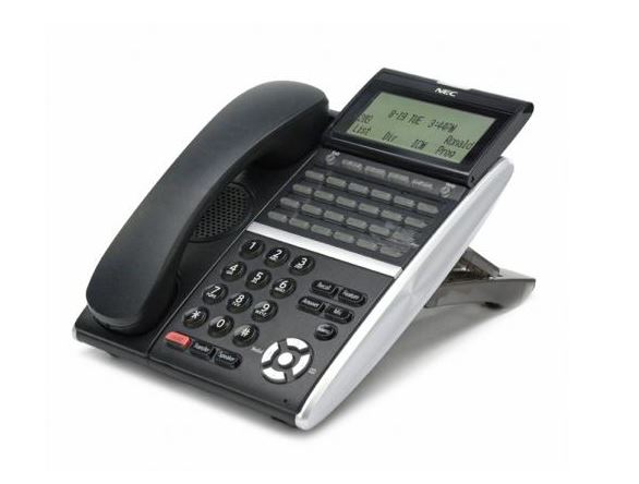 How to change the time on your NEC phone. Pictured is the NEC DT400 phone system. 