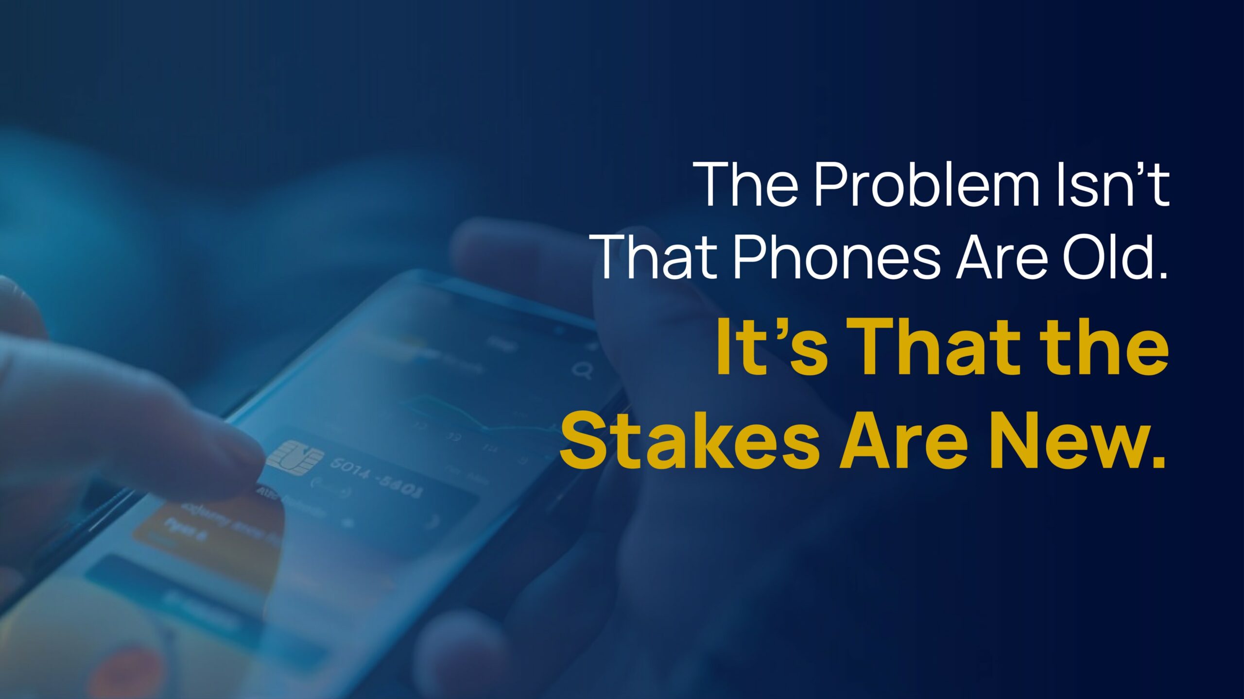 Hand using a smartphone with a mobile banking application, emphasizing rising stakes in phone services for banks.